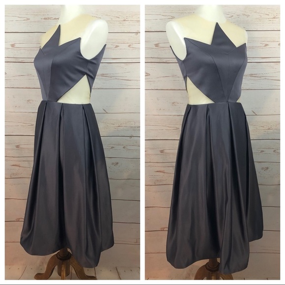 Vintage Y2K Peggy Hartanto Geometric Illusion Red Carpet Formal Cocktail Dress - Picture 2 of 9